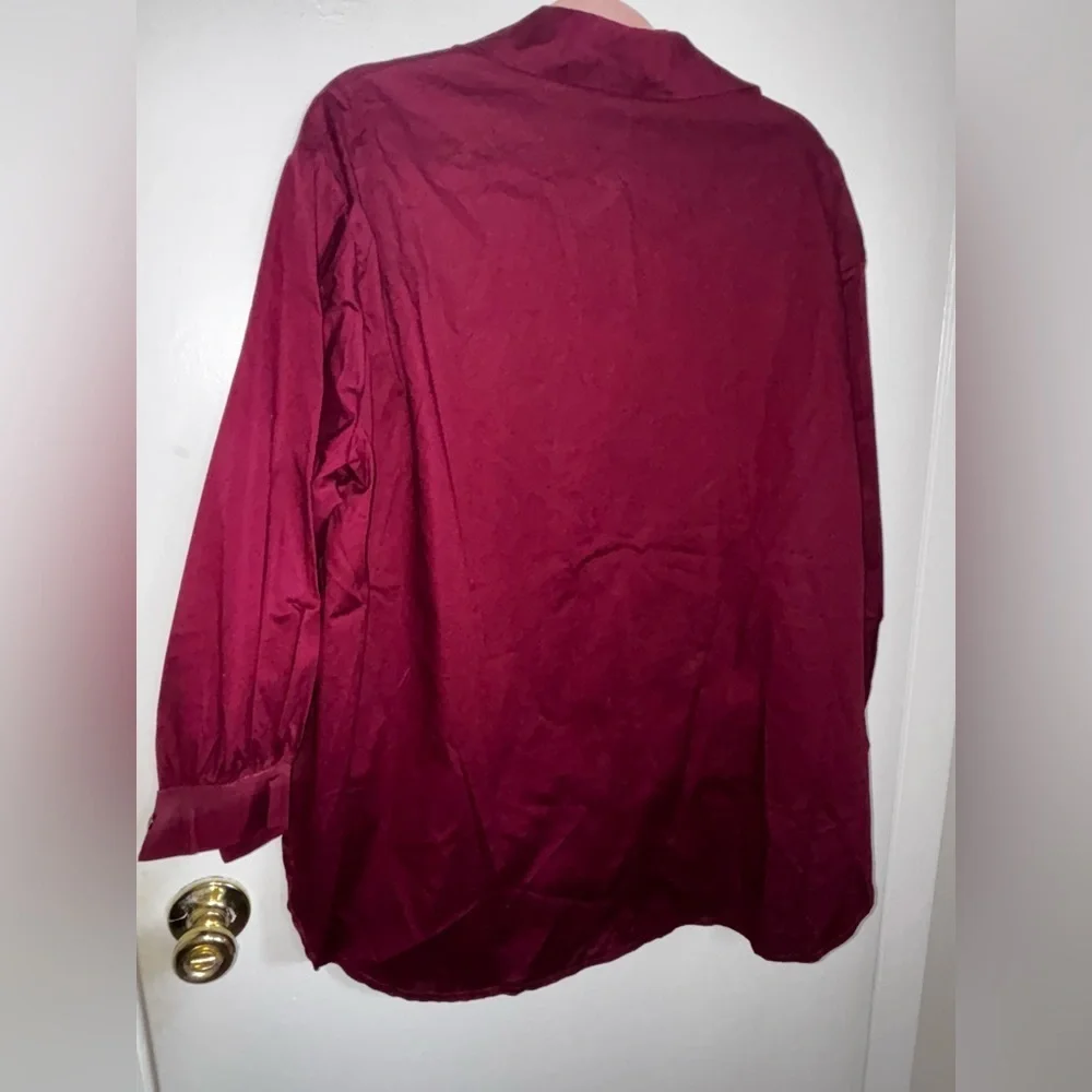 Embroidered Burgundy Shirt with Colorful Designs - Picture 2 of 2